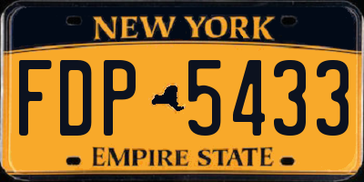 NY license plate FDP5433