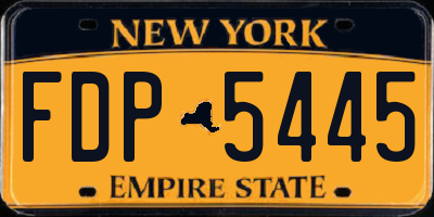 NY license plate FDP5445