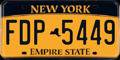 NY license plate FDP5449