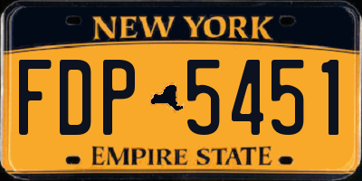 NY license plate FDP5451