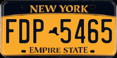 NY license plate FDP5465