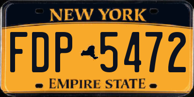 NY license plate FDP5472