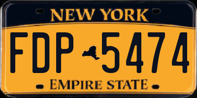 NY license plate FDP5474