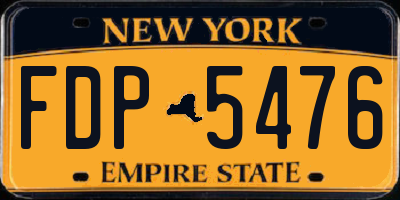 NY license plate FDP5476