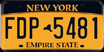 NY license plate FDP5481