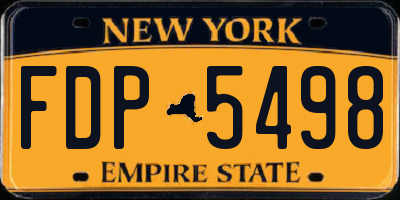 NY license plate FDP5498