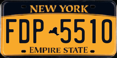 NY license plate FDP5510