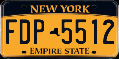 NY license plate FDP5512
