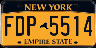 NY license plate FDP5514