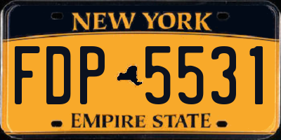 NY license plate FDP5531
