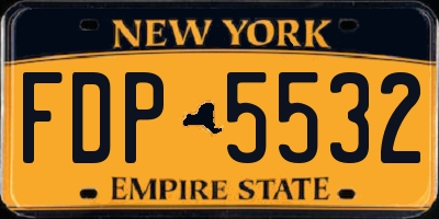NY license plate FDP5532