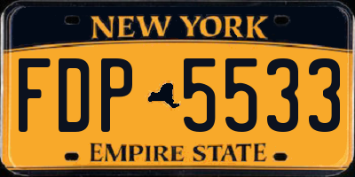 NY license plate FDP5533