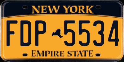 NY license plate FDP5534