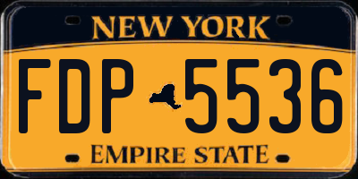 NY license plate FDP5536