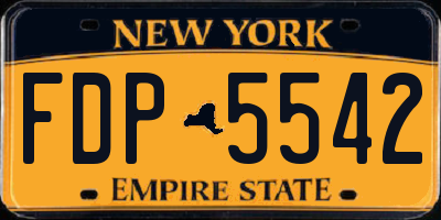 NY license plate FDP5542