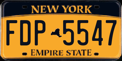 NY license plate FDP5547