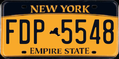 NY license plate FDP5548