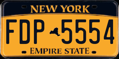 NY license plate FDP5554