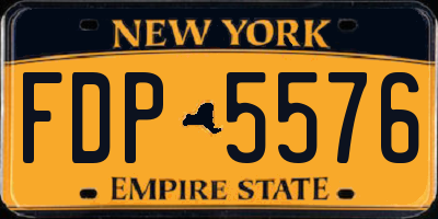 NY license plate FDP5576