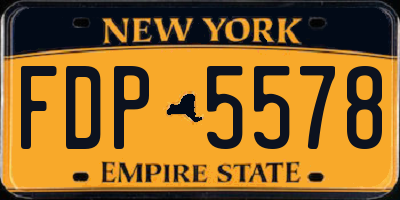 NY license plate FDP5578