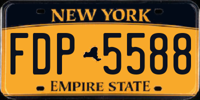 NY license plate FDP5588