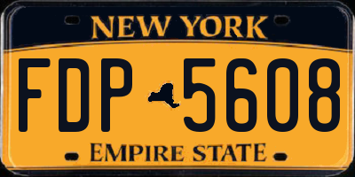 NY license plate FDP5608