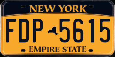 NY license plate FDP5615