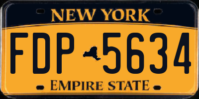 NY license plate FDP5634