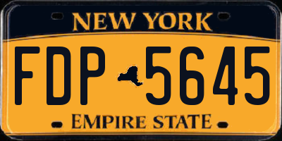 NY license plate FDP5645
