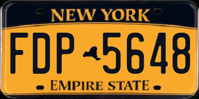 NY license plate FDP5648