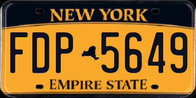 NY license plate FDP5649