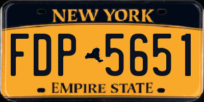NY license plate FDP5651
