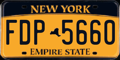 NY license plate FDP5660