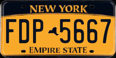 NY license plate FDP5667