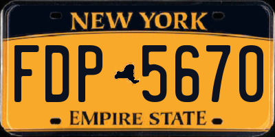 NY license plate FDP5670