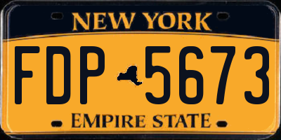 NY license plate FDP5673