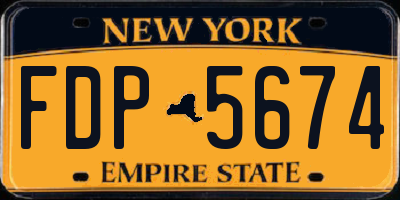 NY license plate FDP5674