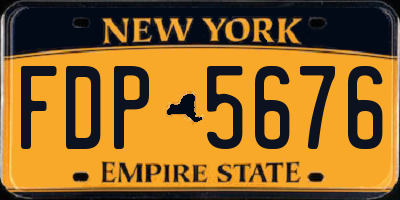 NY license plate FDP5676