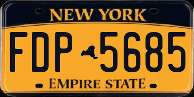 NY license plate FDP5685
