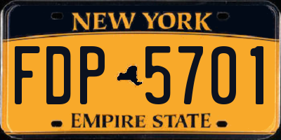 NY license plate FDP5701