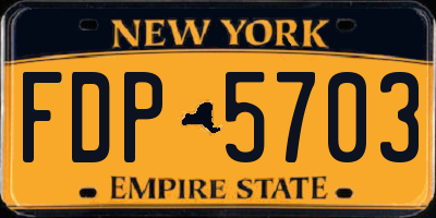 NY license plate FDP5703
