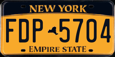 NY license plate FDP5704
