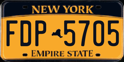 NY license plate FDP5705