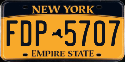NY license plate FDP5707