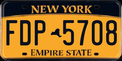NY license plate FDP5708