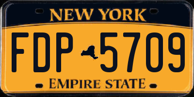 NY license plate FDP5709