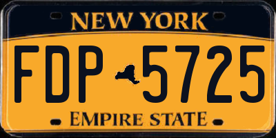 NY license plate FDP5725