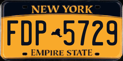 NY license plate FDP5729