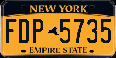 NY license plate FDP5735