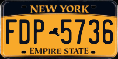 NY license plate FDP5736